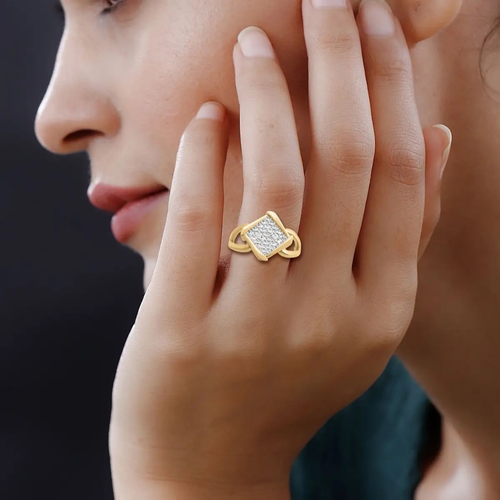 Diamond Accent Ring in 14K Goldtone Size 7